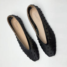 Load image into Gallery viewer, JASMINE EMBELLISHED BALLET FLATS - BLACK ON BLACK