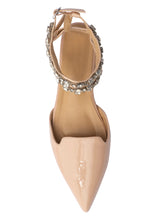 Load image into Gallery viewer, POLLY RHINESTONE MULES - NUDE