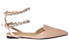 Load image into Gallery viewer, POLLY RHINESTONE MULES - NUDE