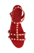 Load image into Gallery viewer, KELLY JELLY STUD SANDALS - RED
