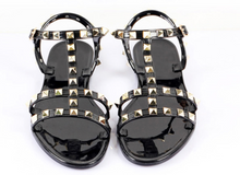 Load image into Gallery viewer, KELLY JELLY STUD SANDALS - BLACK