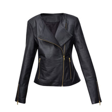 Load image into Gallery viewer, #2 BLACK LEATHER JACKET WITH GOLD ZIPS (CUSTOM MADE)