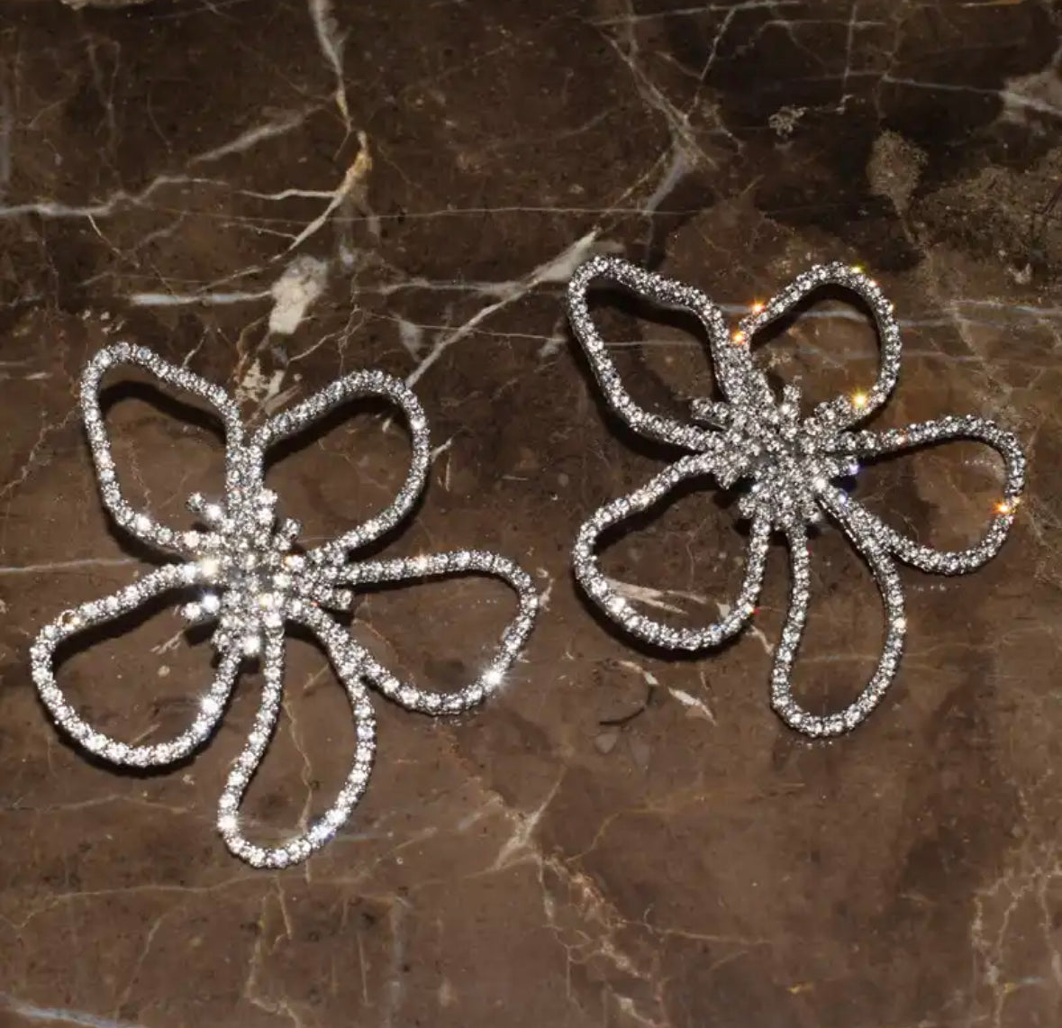 Silver flower store earrings