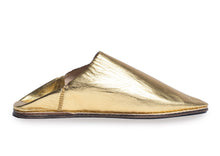 Load image into Gallery viewer, BABOUCHE LEATHER MOROCCAN SLIPPERS  - GOLD