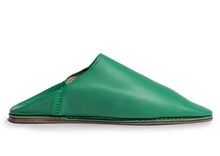 Load image into Gallery viewer, BABOUCHE LEATHER MOROCCAN SLIPPERS  - EMERALD GREEN
