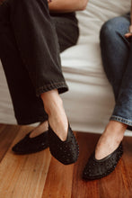 Load image into Gallery viewer, JASMINE EMBELLISHED BALLET FLATS - BLACK ON BLACK