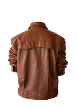 Load image into Gallery viewer, TAN LEATHER BOXY JACKET (CUSTOM MADE)