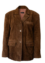 Load image into Gallery viewer, TAN SUEDE OVERSIZED BLAZER (CUSTOM MADE)