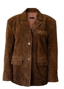 TAN SUEDE OVERSIZED BLAZER (CUSTOM MADE)