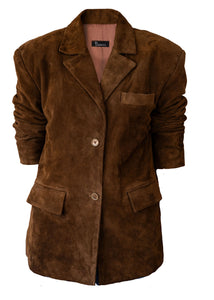 TAN SUEDE OVERSIZED BLAZER (CUSTOM MADE)