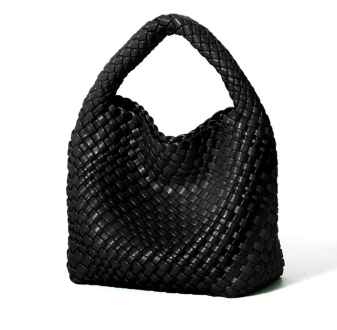 'ERIN' WOVEN BAG - BLACK