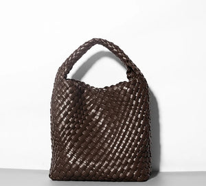 'ERIN' WOVEN BAG - CHOCOLATE