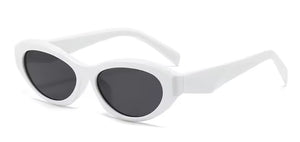 'KATIE' OVAL SUNGLASSES - WHITE