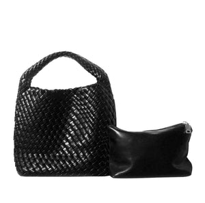 'ERIN' WOVEN BAG - BLACK