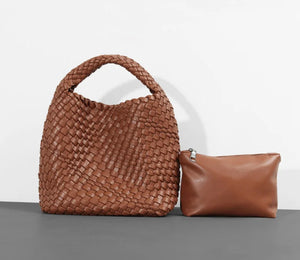 'ERIN' WOVEN BAG - TAN