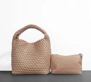 'ERIN' WOVEN BAG - NUDE