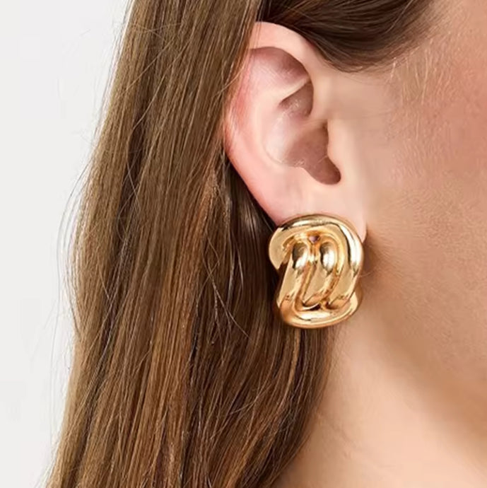 RIBBED EARRINGS - GOLD