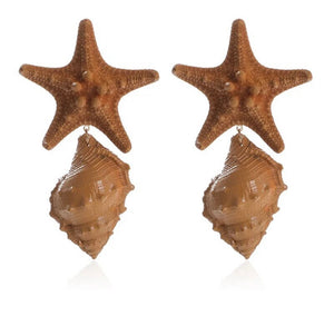 STARFISH CONCH COMBO EARRINGS