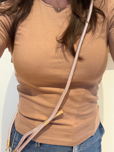 MOBILE PHONE CROSSBODY STRAP - ROSE GOLD/ LILAC