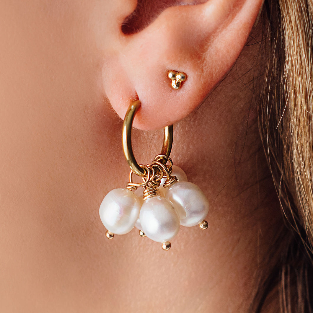 GOLD PEARL DROP EARRINGS - SOLD OUT