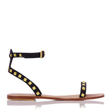 Load image into Gallery viewer, ELKE STUD SANDALS - BLACK (MADE TO ORDER)