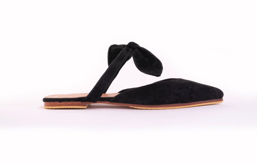 PIPPY BOW MULES - BLACK