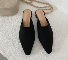 Load image into Gallery viewer, SOPHIE KNIT MULES - BLACK