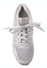 Load image into Gallery viewer, SILVER GLITTER SNEAKERS - MINOR FAULTS