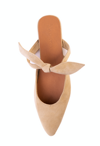 PIPPY BOW MULES -  NUDE