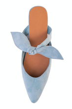 Load image into Gallery viewer, PIPPY BOW MULES -  DUCK EGG BLUE (MADE TO ORDER)