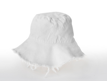 Load image into Gallery viewer, FRAYED BUCKET HAT - WHITE - SOLD OUT