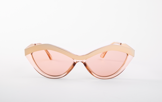VINTAGE METAL BEAM SUNGLASSES - GOLD CHAMPAGNE