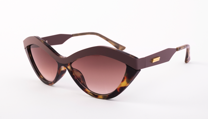 VINTAGE METAL BEAM SUNGLASSES - TORT