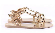 Load image into Gallery viewer, KELLY JELLY STUD SANDALS - NUDE