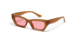 EMMA TAUPE SUNGLASSES WITH PINK LENSES