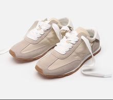Load image into Gallery viewer, SUEDE + FABRIC SNEAKERS - NUDE