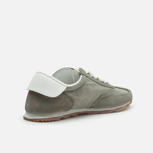 SUEDE + FABRIC SNEAKERS - KHAKI