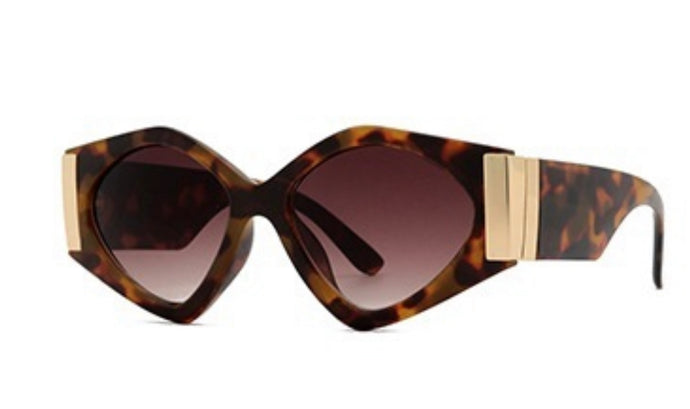 SAMMY POLYGON SUNGLASSES - TORT